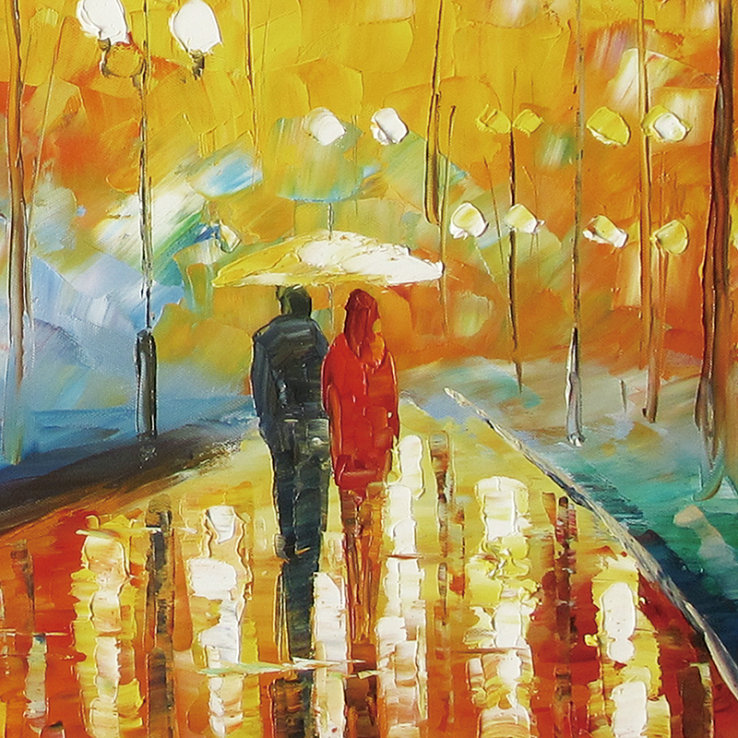 Canvas Wall Art Romantic Oil Painting On Canvas - Click Image to Close